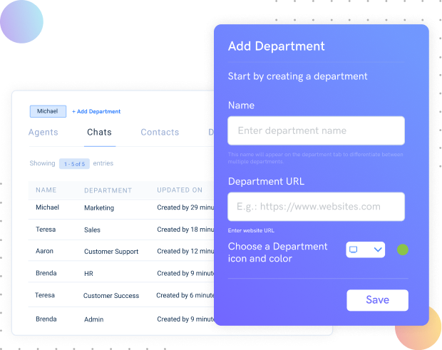 Add & Manage Unlimited Departments