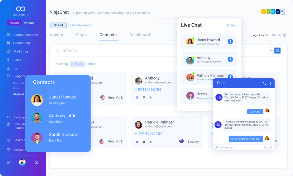 live chat app leave note
